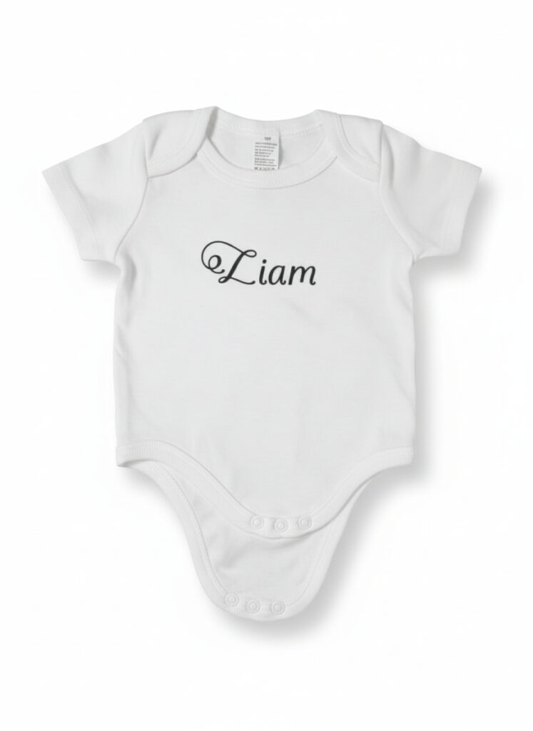 Personalizirani body s imenom crni tisak