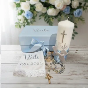 Personalizirani poklon set za krštenje plava