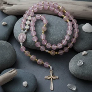 Personalizirana krunica s imenom roza krunica za krštenje