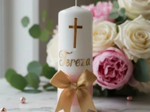 Personalizirana svijeća s imenom | Rozo-zlatna