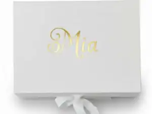 Ukrasna personalizirana kutija s imenom | Bijela
