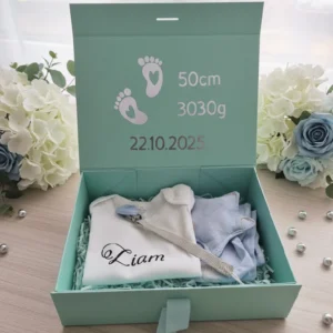 Personalizirani set za rođenje bebe baby box plava