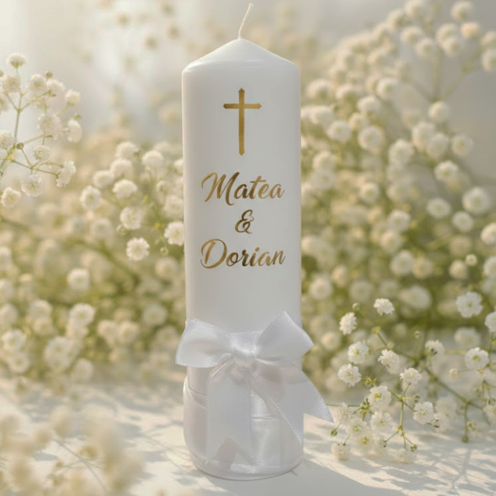 Personalizirana svijeća s imenima mladenaca