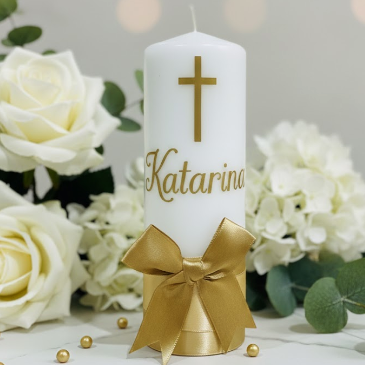 Personalizirana svijeća s imenom zlatno