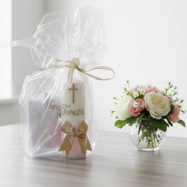 Basic personalizirani set za krštenje bez kutije roza