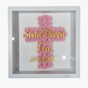 3d personalizirani okvir s ružama poklon za pričest