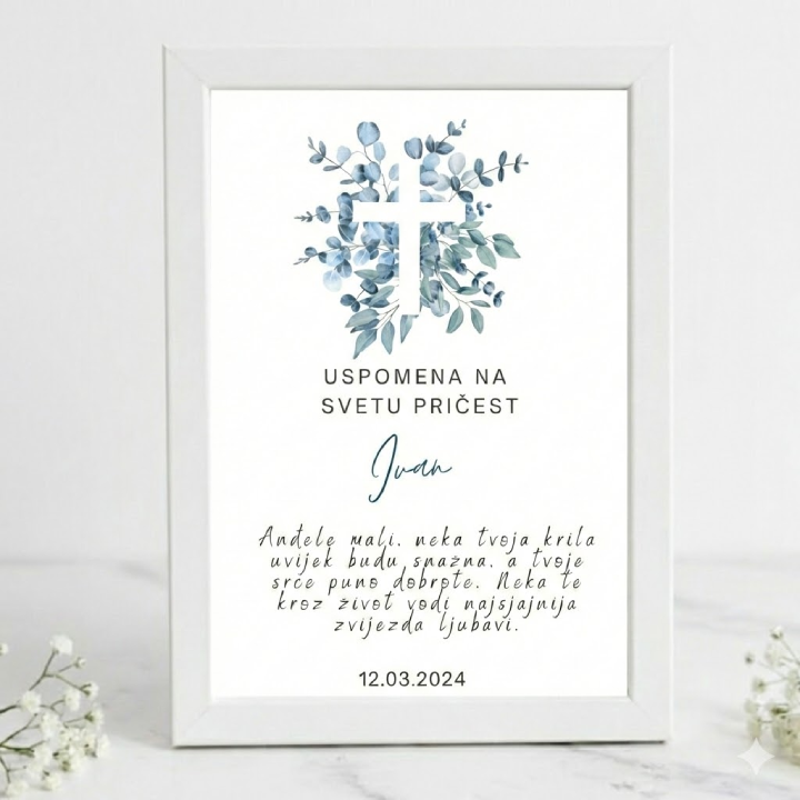 Personalizirani okvir kao poklon za krštenje