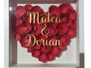 Personalizirani 3D okvir s ružama | Crveno