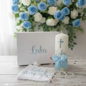 Personalizirani krsni set metalic plava