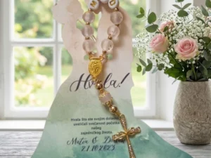 Mala krunica s inicijalima mladenaca | Zahvalnice za vjenčanje | Simple white