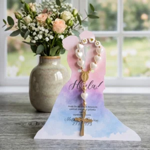 Mala krunica na papiru zahvalnice za vjenčanje